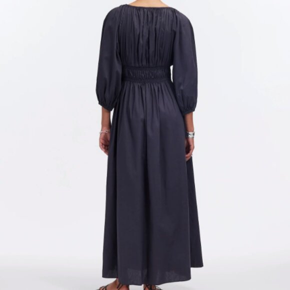 NWT Madewell V-Neck Balloon-Sleeve Maxi Dress Black 4 - Picture 7 of 7